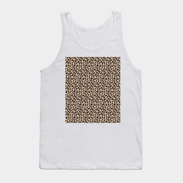 Tan and Brown Leopard Skin Cheetah Print Tank Top by squeakyricardo